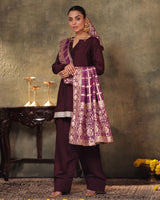 Plum Kurta Farshi Set