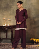 Plum Kurta Farshi Set