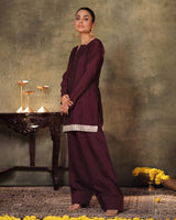 Plum Kurta Farshi Set