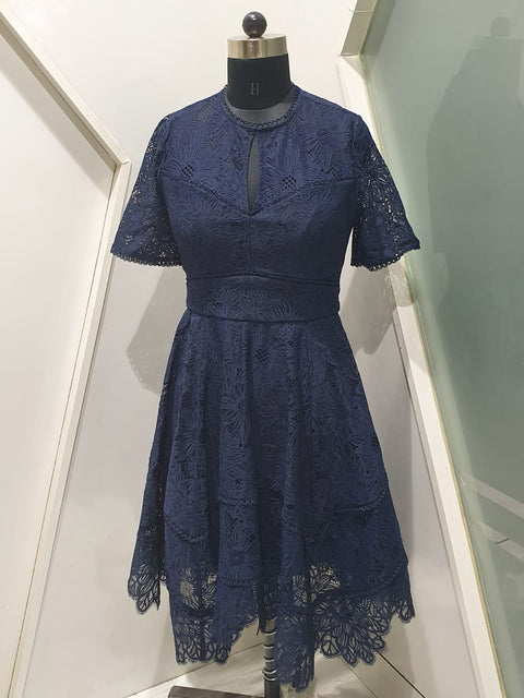 Navy Mesh Dress
