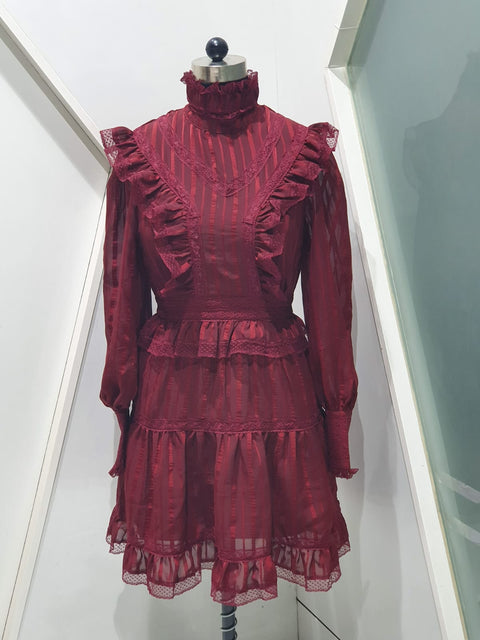 Mesh Maroon Dress
