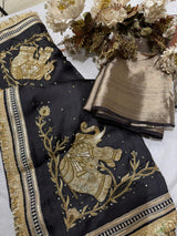 Black Organza Silk Saree