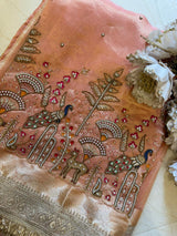 Pure Tissue Silk Saree With Intricate Heavy Embroidery