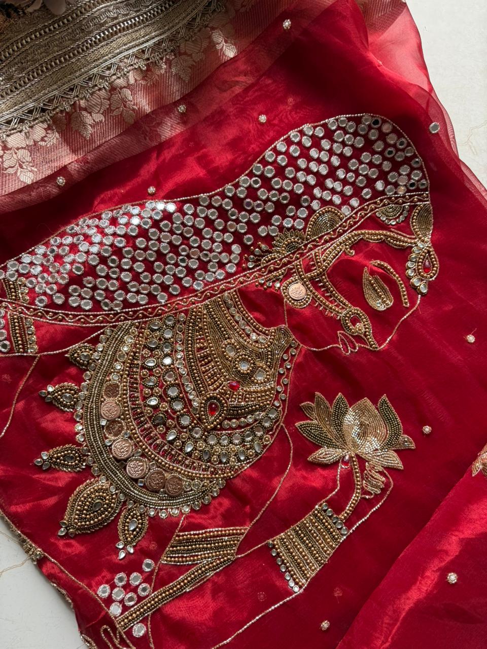 Pure Tissue Silk Saree With Heavy Embroidery