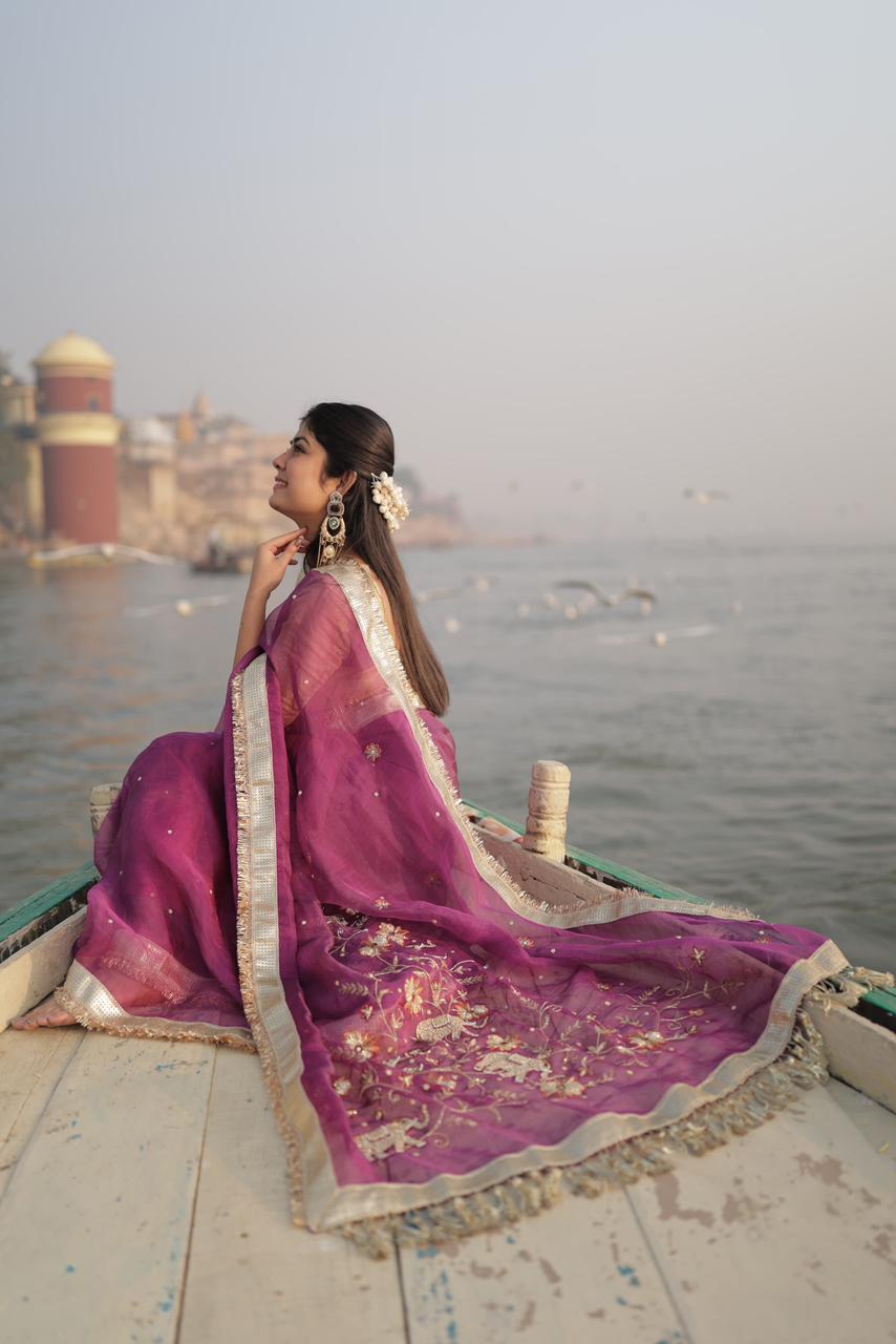 Pure Tissue Silk Saree With Embroidery