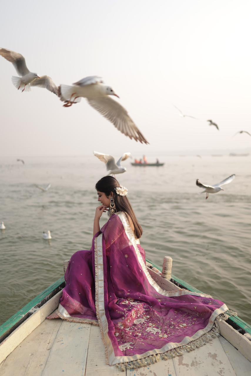 Pure Tissue Silk Saree With Embroidery