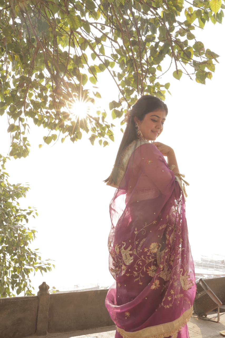 Pure Tissue Silk Saree With Embroidery