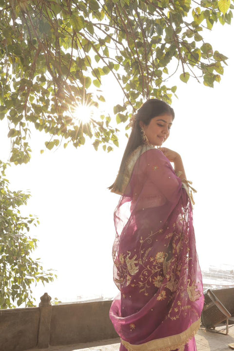 Pure Tissue Silk Saree With Embroidery