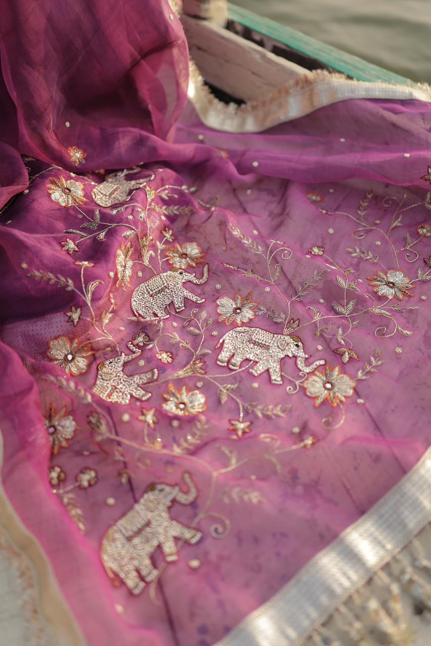Pure Tissue Silk Saree With Embroidery