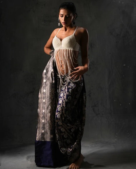 Blue Pure Banarasi Silk Saree