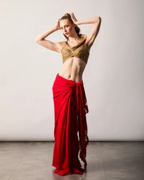Red Semi Silk Saree