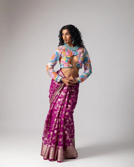 Pink Banarasi Saree