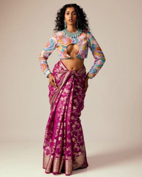 Pink Banarasi Saree