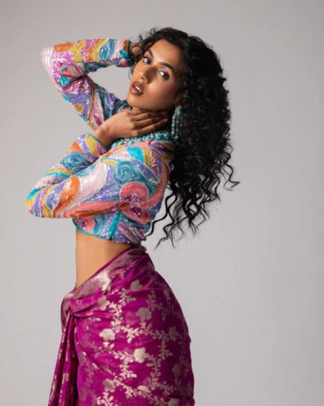 Pink Banarasi Saree