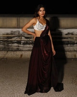 Maroon Georgette Saree
