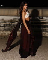 Maroon Georgette Saree