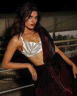 Maroon Georgette Saree