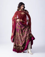 Maroon Georgette Heirloom Lehenga