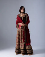 Red Georgette Heirloom Lehenga