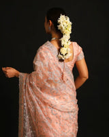 Blush Pink Organza Silk Saree