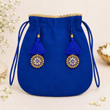 Blue Chanderi Anarkali 3-Piece Set