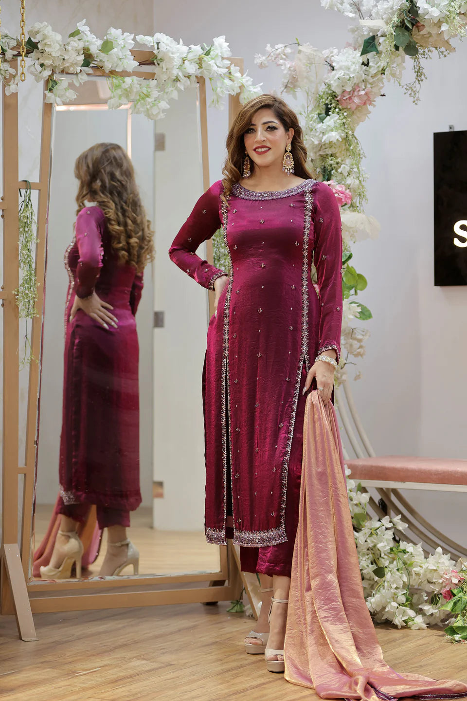 Pink Pakistani Straight Suit