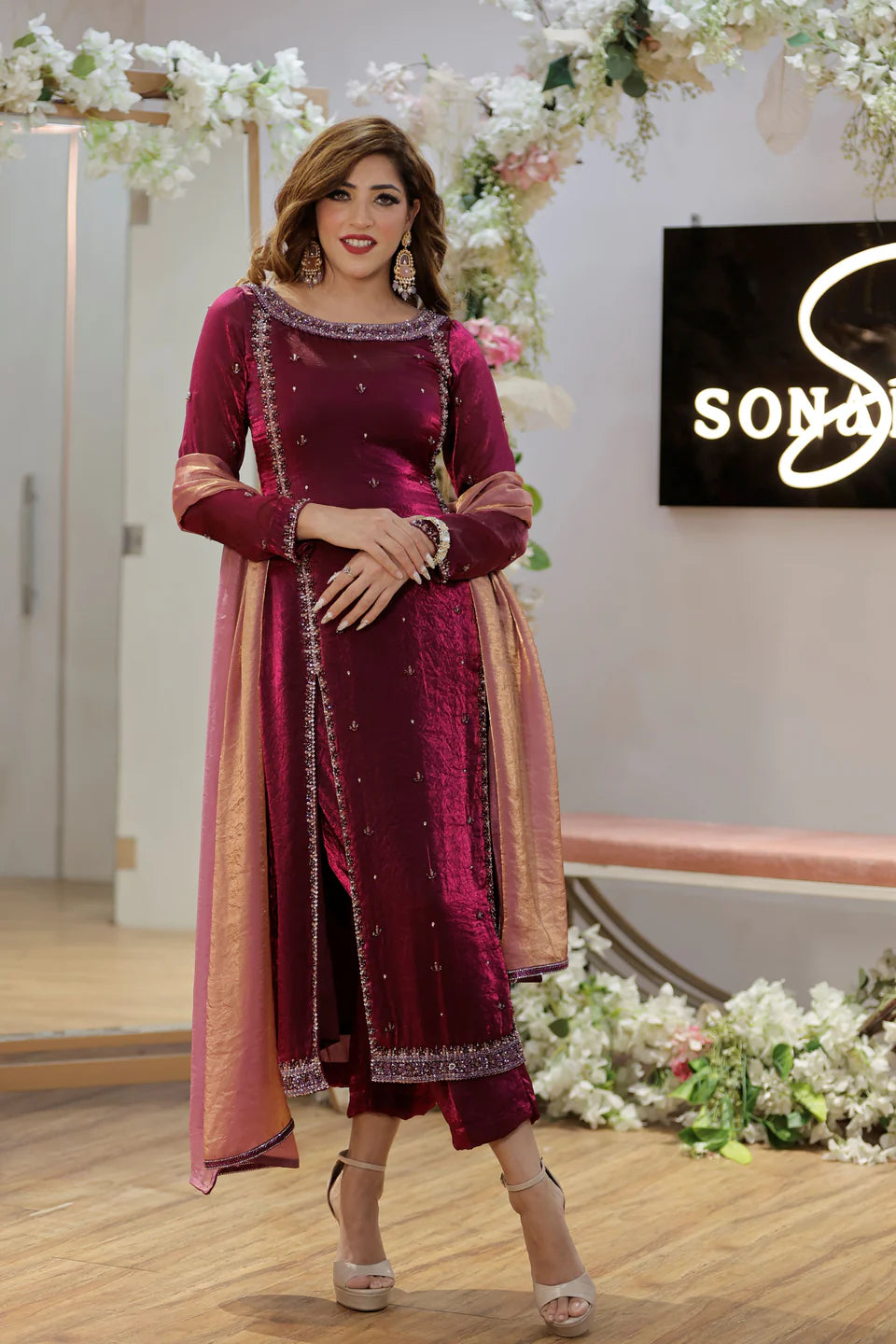 Pink Pakistani Straight Suit