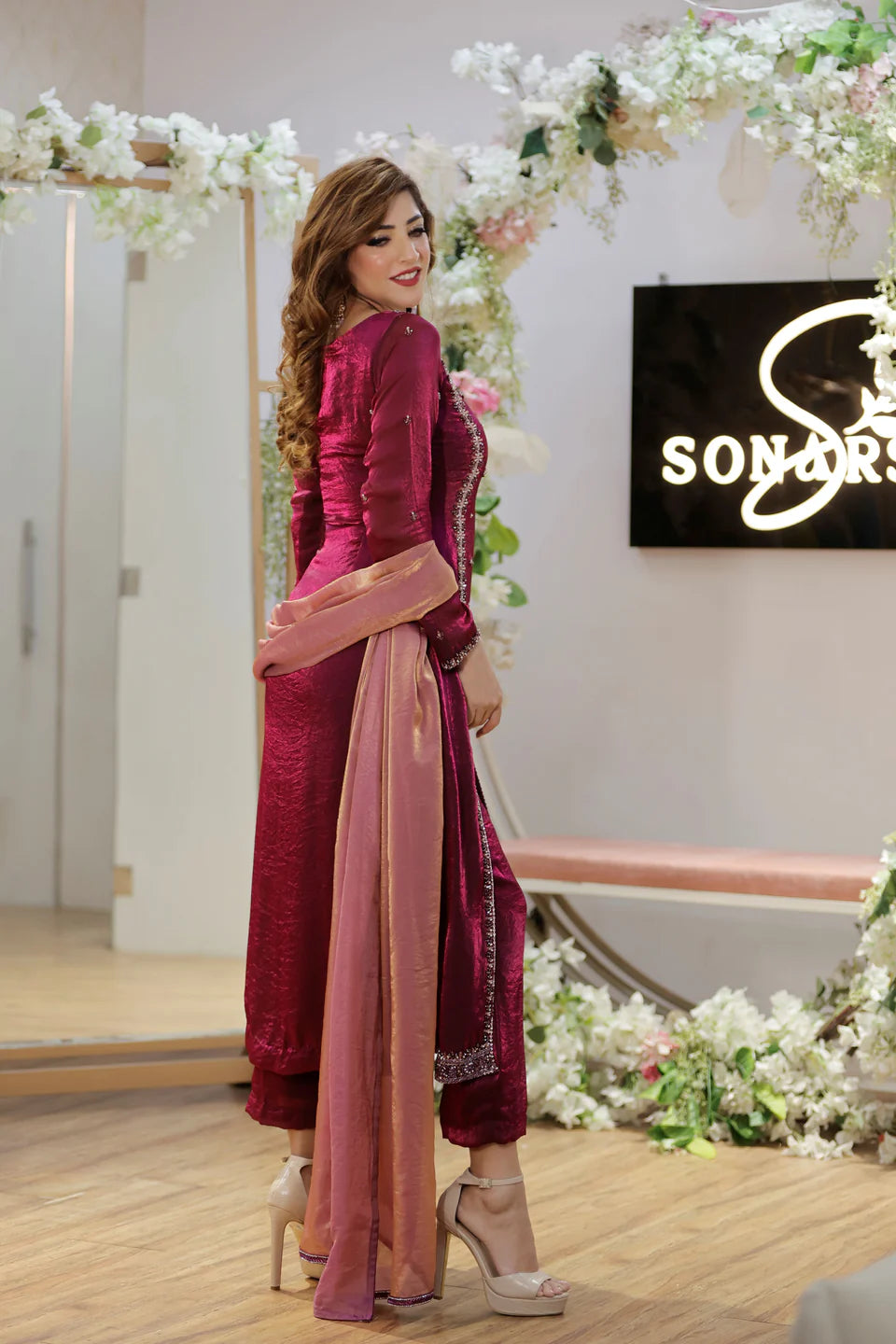Pink Pakistani Straight Suit