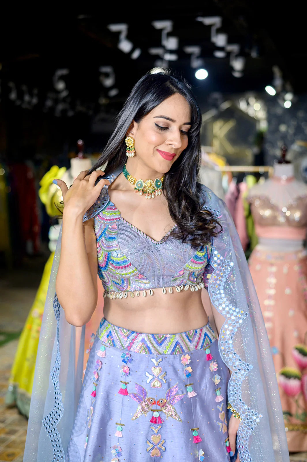 Riva Diva In Sun Flower Handpainted Lehenga
