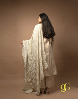 Beige Embroidered Suit