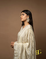 Beige Embroidered Suit