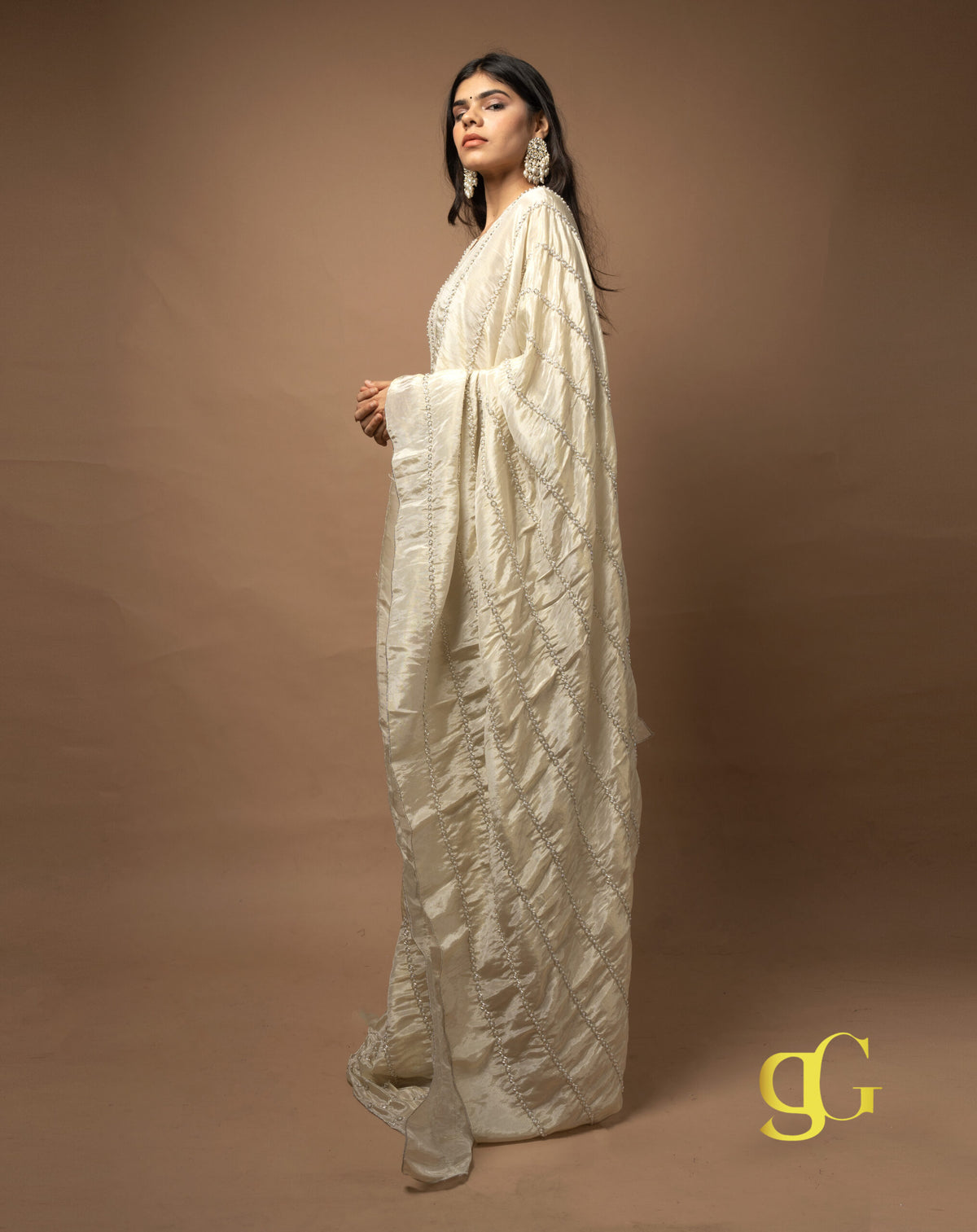 Beige Embroidered Suit