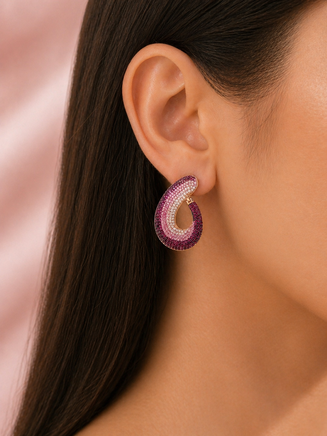 Blush Ombre Oval Hoops