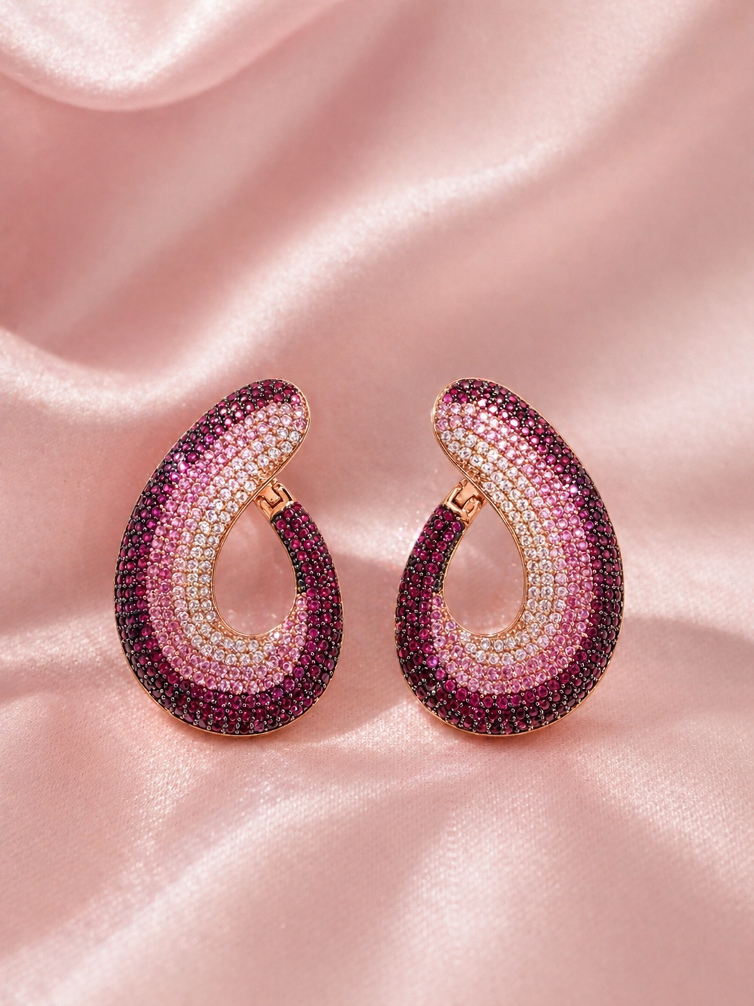Blush Ombre Oval Hoops