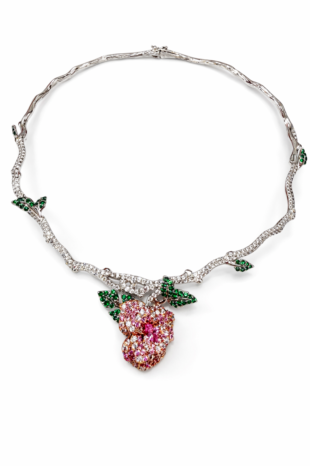 Blush rose garden necklace