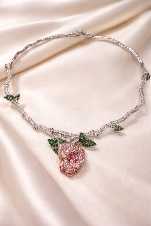 Blush rose garden necklace