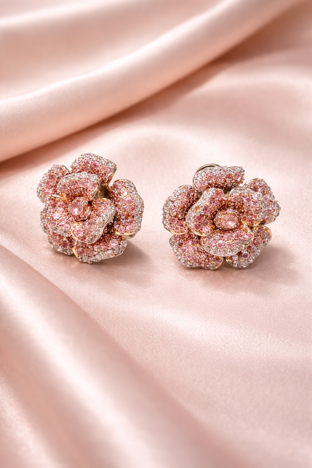 Blush rose garden earrings