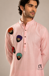 Pink Sardar Face Kurta Set