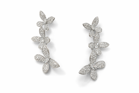 Silvpop Crystal Bloom Vine Earrings