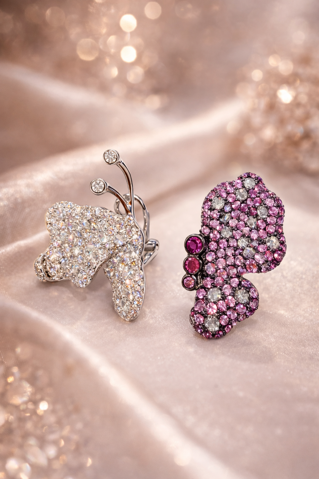 Silvpop Crystal Butterfly Statement Earrings