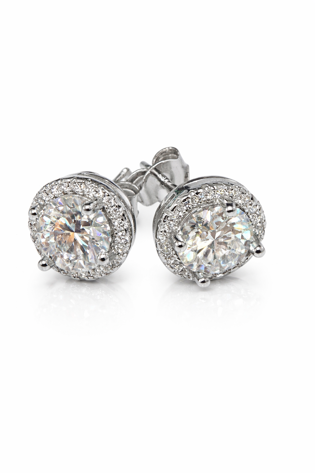 1ct Solitaire Crystal Stud Earrings