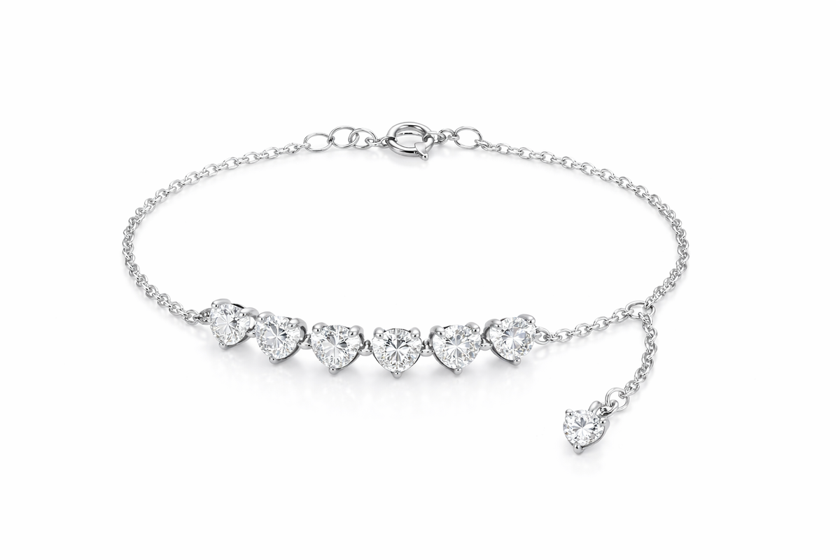 Crystal Heart Tennis Bracelet