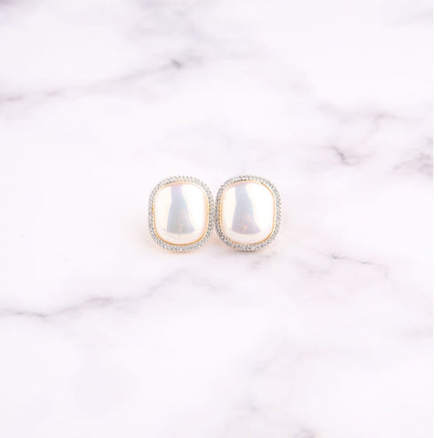 Cushion Pearl Earrings
