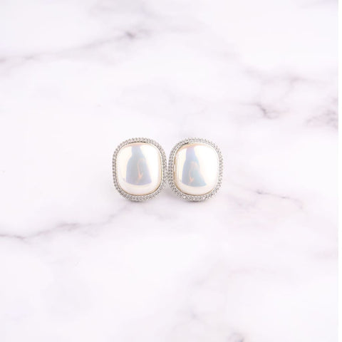 Cushion Pearl Earrings