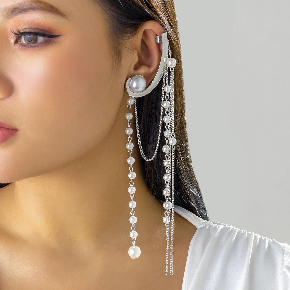 Bling Pearl Drop Earring