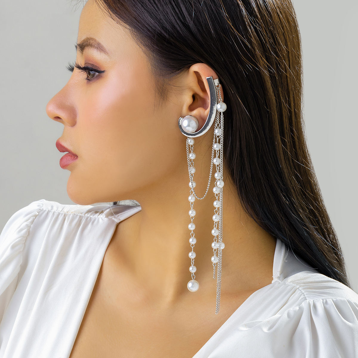 Bling Pearl Drop Earring
