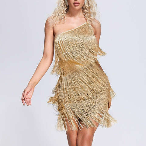 Gold Fringe Dress