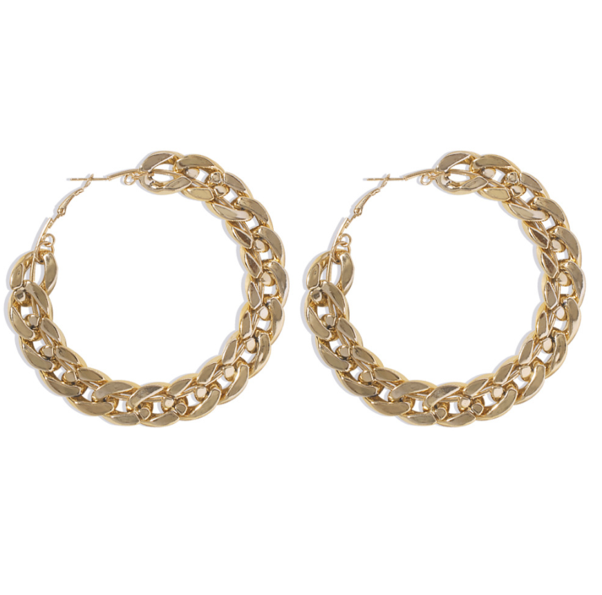 Gold Chain Hoops