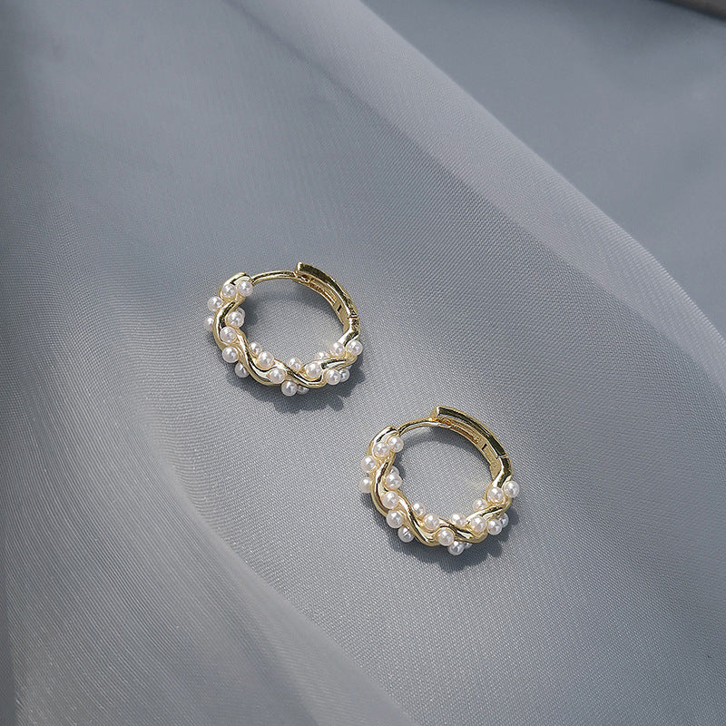 Vintage Pearl Hoops Mini