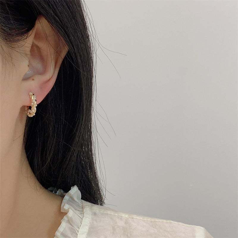Vintage Pearl Hoops Mini